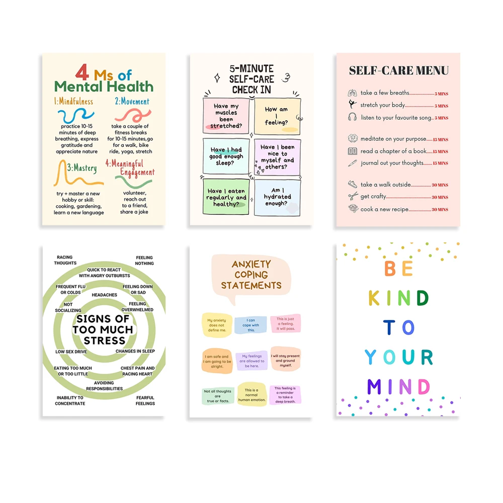 Self Care Check In Poster, Men - Therapy Health And Wellness 评论和价格