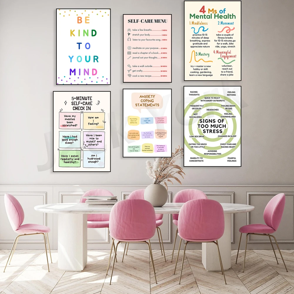 Self Care Check In Poster, Men - Therapy Health And Wellness 评论和价格