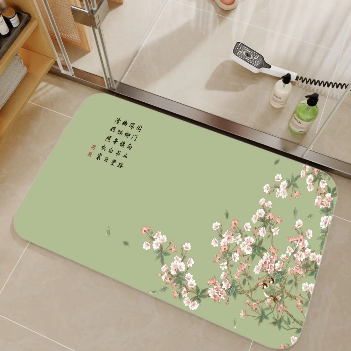 VIKAMA Bamboo & Chinese Callig - Bamboo Bath Mat 评论和价格