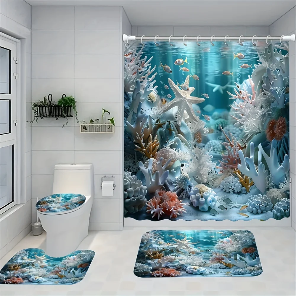 Enchanting Underwater Coral Re - Bamboo Bath Mat 评论和价格