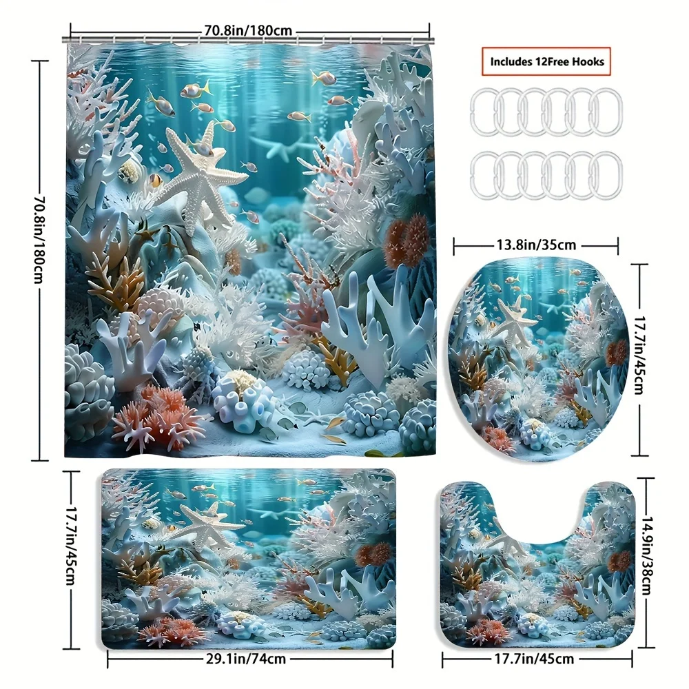 Enchanting Underwater Coral Re - Bamboo Bath Mat 评论和价格